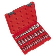 Sealey Ak6197 TRX Socket & Security Socket Bit Set 38Pc 1/4In 3/8In & 1/2In