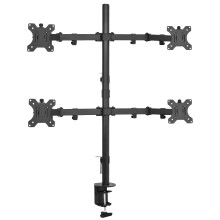 VIVO Quad 13 to 30 inch LCD Monitor Desk Mount, Fully Adjustable Stand with Tilt and Swivel, Holds 4 Screens with Max VESA 100x100, STAND-V004