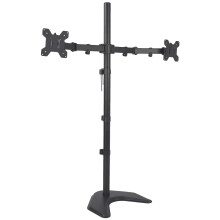 VIVO Dual Monitor Free-Standing Stand up Desk Mount, Extra Tall 40 inch Pole, Height Adjustable | Fits up to 27 inch Screens (STAND-V012F)