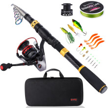Sougayilang Fishing Rod Reel Combos, Collapsible Telescopic Fishing Pole with Spinning Reel Kit for Adults Kids Outdoor Sport Travel Freshwater