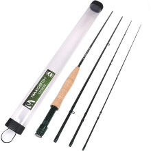 MAXIMUMCATCH Maxcatch Extreme Graphite Fly Fishing Rod 4-Piece 9 Feet with IM6 Carbon Blank, Hard Chromed Guides, A Cork Grip (Size:3/4/5/6/7/8/10wt)