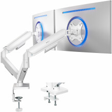 VIVO Dual Monitor up to 32 inches and 19.8 lbs per Screen, Mechanical Arm Desk Mount, Articulating Counterbalance, VESA Stand, Classic