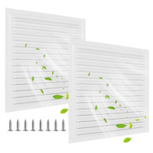 2PCS Aluminium Air Vent Grille Cover, 300 x 300mm / 12 x 12Inch Flat Square Air Vent Louver, Built-in Insect Screen, Screw Hole Covers for Bathroom