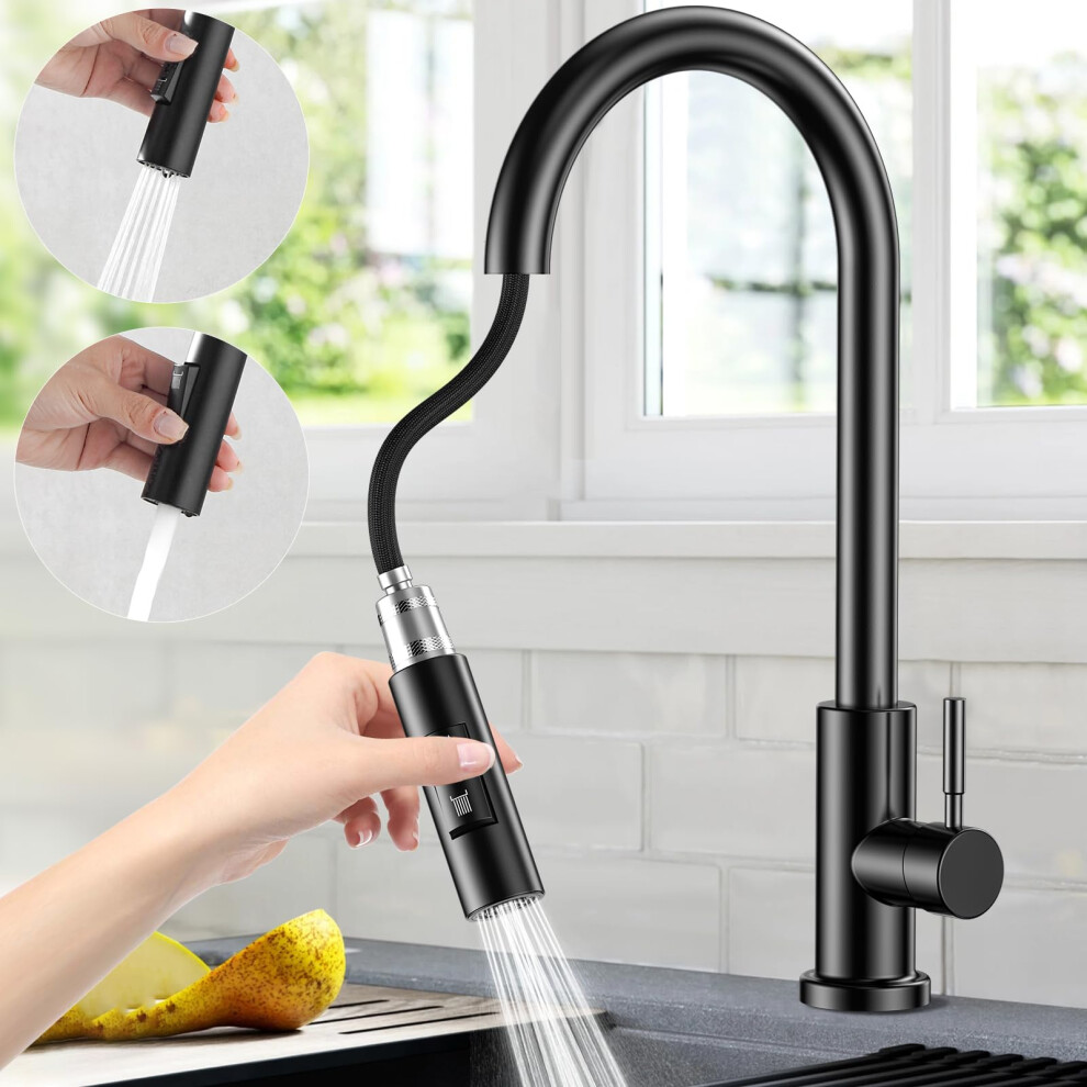 Kitchen Faucet With Removable Shower, Stainless Steel Kitchen Sink Faucet Mixer Tap With Removable Base, 360 Swivel 5051227811103