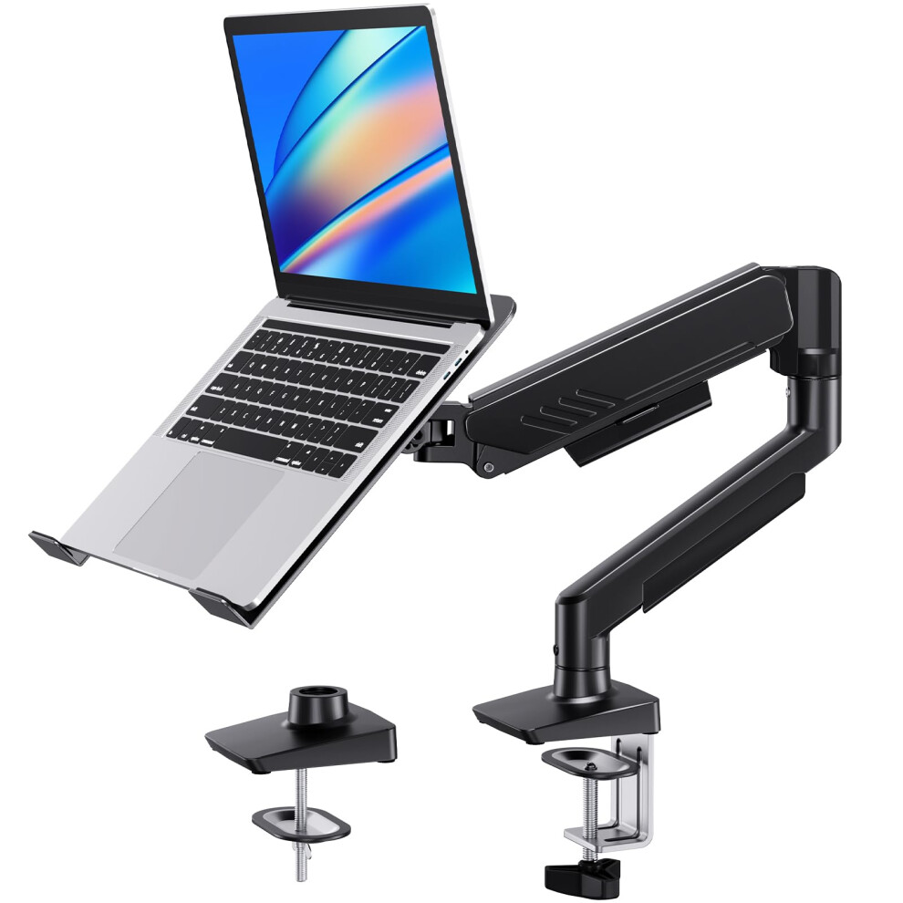 Huanuo 2 In 1 Function Laptop Mount With Tray, Fits 13"-34Â³ Monitors & Up To 17Â³ Notebook, Ergonomic Laptop Arm With Full Motion Adjustment 5051227815606