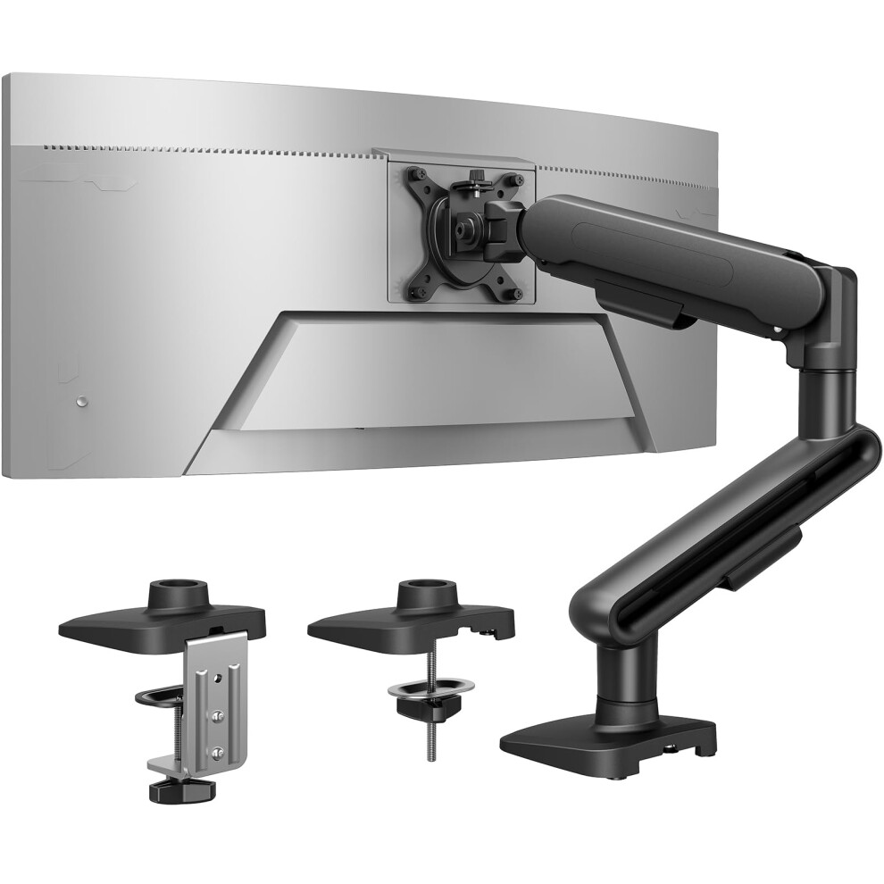 Huanuo Ultrawide Monitor Arm For 13Â³ Â 40Â³ Screens, Nitroglide Single Monitor Mount Holds Up To 12Kg 5051227815514