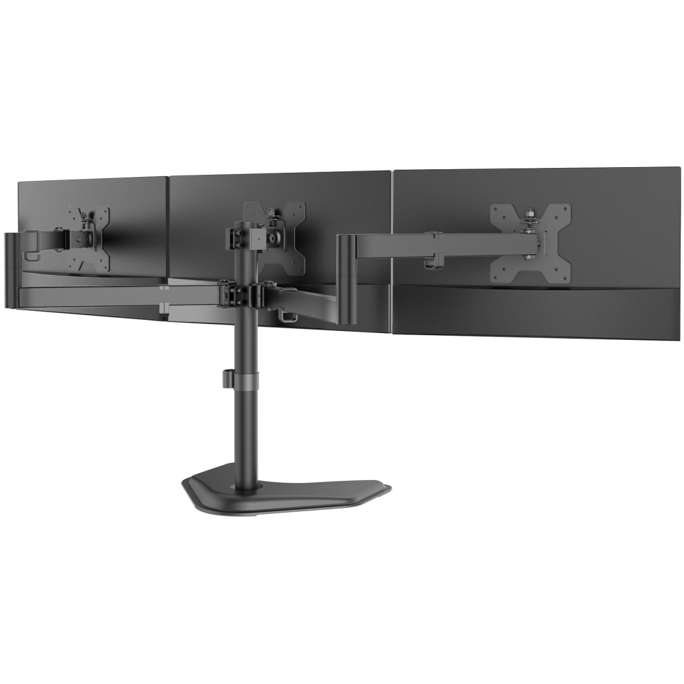 Wali Triple Monitor Stand For Screen Up To 27 Inch, Freestanding Articulating Triple Monitors Arm With Tilt Swivel Rotate 5051227816351