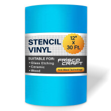 Frisco Craft Stencil Vinyl Masking Film - Compatible Stencil Vinyl for Cricut Machine, Silhouette, Cameo - Blue Removable Sheet - Easy to use