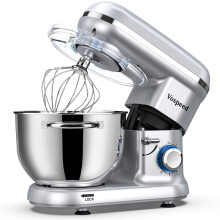 Stand Mixer, Vospeed Food Mixer Dough Blender, 6.2L Electric Cake Mixer with Bowl, Beater, Hook, Whisk, Egg Separator & Silicone Spatula