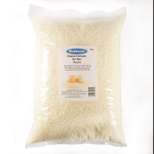 Mouldmaster Premium Container Soy Wax Pellets 4 KG, White/Cream