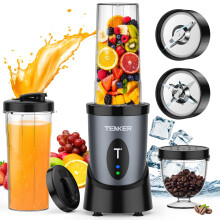 TENKER Portable Mini Blender, 850W Personal Smoothie Maker with 2x650ml Portable Blender Bottles, 2pcs To-Go Lids and 300ml Grinder, BPA-Free