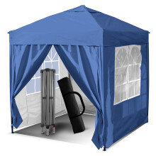 3x3m Pop Up Gazebo, Gazebo with Removable Sidewalls, Sturdy Frame, Weather-Resistant Protection, Ideal for Outdoor Events, Parties, and Markets (blue)