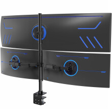 VIVO Triple Monitor Extra Tall Desk Mount for up to 49 inch Ultrawides on Center Bracket and 27 inch Screens on Side Brackets, Holds up to 44 lbs
