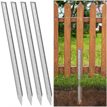 KHAMAL 4 Pack Fence Post Repair - Fence Post Stakes Ground Spike for Broken Wood Fence Post, Quick and Simple to Install