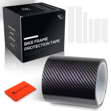 Chooee Carbon Fiber Pattern Bike Frame Protection Tape,Black Bicycle Frame Protector 3m(4"x118") for Top/Down Tube/Chains,Bicycle Protective Film