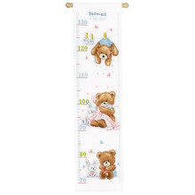 Vervaco Height Chart Lovely Bears Counted Cross Stitch, Multi-Colour
