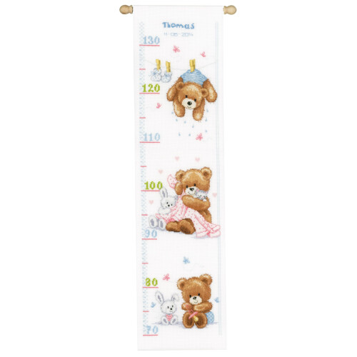 Vervaco Height Chart Lovely Bears Counted Cross Stitch, Multi-Colour