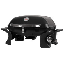 George Foreman Portable Gas BBQ with Integrated Thermostat, Black, Lightweight & Compact, Steel Body & Automatic Ignition, Gas Barbecue, GFSBBQ1