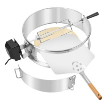 Onlyfire Stainless Steel Rotisserie & Pizza Ring Multi-Purpose BBQ Tool Kit for Weber 47 Kettle and Other Similar Charcoal Grills