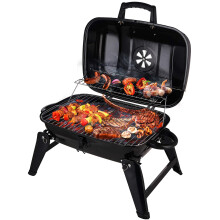 CUSIMAX Charcoal Grill, Portable Grill BBQ and Smoker with Lid Folding Tabletop Grills, for Camping Patio Backyard and Anywhere Outdoor Cooking