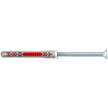 fischer DuoXpand 8 x 80 T, wall plug with zinc-plated steel countersunk head screw, strong hold, ideal for porous building materials