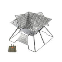 NANGOGEAR Stainless Steel Campfire Grill Portable Wood Burning Charcoal BBQ Grill 111107(MT-2)