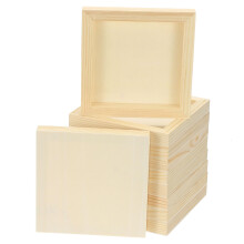 PATIKIL 12 x 12 Inch Wood Canvas Panels, 10pcs Unfinished Wooden Frame Square Art Board for Crafts Oil Paint Pouring Acrylics Painting DIY