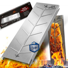 grillart XXL Premium Stainless Steel Flame Salmon Board - 180 Rotatable & 5-Way Adjustable - Salmon Board for Grill & Fire Pit