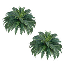 VEVOR Artificial Ferns 2 Pcs, Natural Spread Diameter 43-47 Inch, Large Hanging Artificial Boston Ferns, Fake Plant Wall Decor with 50 Branches