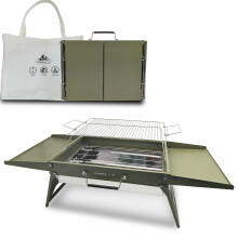 Charmline 47 x 34 cm Large Foldable Portable Charcoal BBQ Grill, Camping BBQ Grill for 3–5 People, Ideal for Camping, Garden, Beach