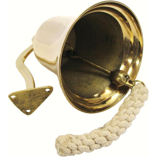 Medieval Replicas 7" Full Brass Ship Bell With Bracket - Door Bell 2