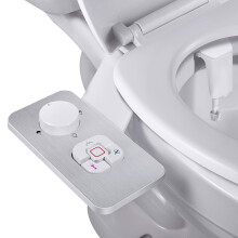 Bidet Attachment - SAMODRA Ultra-Thin 5mm Non-Electric Bidet Toilet Seat Attachment Adjustable Pressure Retractable Self-Cleaning Dual Nozzles