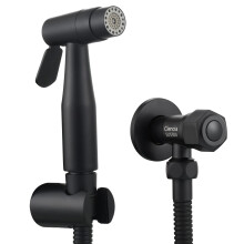 Tecmolog 2 Function Handheld Sprayer Shattaf Black Cloth Diaper Sprayer Set Stainless Steel Bidet Attachment for Toilet, WS024ACF3