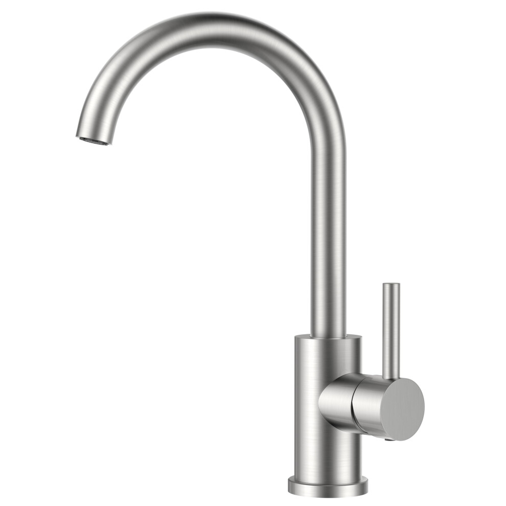 Forious Kitchen Tap, Kitchen Sink Taps Mixer, 360 Swive Stainless Steel Monobloc 1 Hole With Single Lever 5051227807991