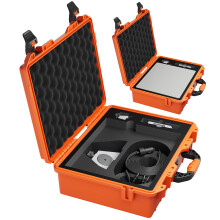 Joinfworld Orange Starlink Mini Case, Hard Waterproof Travel Case for Mini Starlink with Molded Foam for Accessories, Lockable Storage Bag