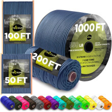 TECEUM Paracord Type III 550 Blue Oil – 305 m – 4mm – Tactical Rope MIL-SPEC – Outdoor Para Cord – Camping Hiking Fishing Gear and Equipment