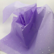InsideMyNest Sparkly Glitter Gemstones Tissue Paper Sheets (30x20inches / 750x500mm) (Silver Glitter on LAVENDER, 100)