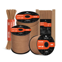 Abma Cord Paracord 4mm 100m 100% Nylon Rope 9 Strands Type III Parachute Cord for DIY, Camping, Survival, Outdoor - Max. 280kg - Coyote Brown