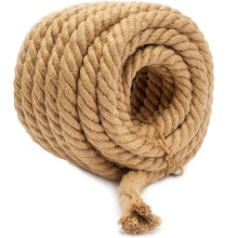awagas 15M x 26mm Thick Hemp Rope, 49 Feet Decking Twine Jute Rope, 4 Strands Natural Heavy Duty Jute Twine String for DIY Cat Scratch Post Garden