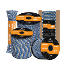 Abma Cord Paracord 550 4mm 100m 100% Nylon Rope Type III 7 Strands Parachute Cord for DIY, Camping, Survival, Outdoor - Max. 250kg - Blue Snake