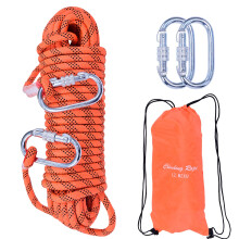 LZ.MZXU Climbing Rope 30M Rope Multifunctional Cord Safety Rope 10mm Emergency Escape Rope Boat Rope With 2 Carabiners Camping Rescue Outdoor Hiking