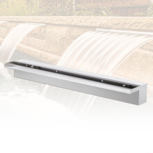 LONGRUNNEW Pond Waterfall Blade Kit, 90cm Stainless Steel Pool Fountain with Accessories