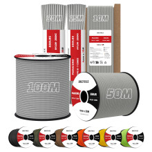 Brotree 4mm Paracord 550 100M 100% Nylon Rope 7 Strands Type III Parachute Cord for Outdoor and DIY - 250kg Breaking Load (Grey)