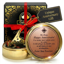 OakiWay Anniversary Sundial Compass Gift for Him or Her - Unique Gift Ideas for Husband or Wife
