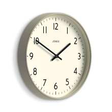 Jones Clocks Studio clock | Modern round wall clock | 30cm | Grey | Easy to read numbers | Versatile design for kitchen, living room or office