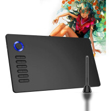 VEIKK A15Pro Graphics Tablet 10 x 6 Inch Digital Drawing Pad for PC with 12 Shortcut Keys and 1 Scroll Wheel, Battery-free Pen