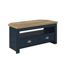 Birlea Highgate Corner Tv Unit Navy Blue & Oak Effect