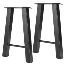 Homtone Heavy Duty Metal Table Legs Set of 2, Industrial Rustic Steel Table Bench Legs for DIY Coffee Table, Dining Table, Furniture Project, Black