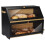 Large Bamboo Bread Bin 2 Tier Breadbox Kitchen 19.7"x9.8"x14.5" Black 1