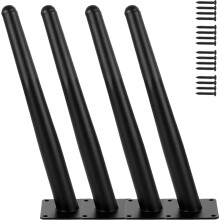 TempFoo Metal Furniture Legs 16 Inch, Oblique Conical Matte Black Furniture Feet for Sofa Cabinet Coffee Table Chair Desk Cupboard Couch Bed Home DIY